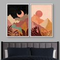 thumbnail image 2 of IDEA4WALL Framed Canvas Print Wall Art Set Crescent Moon Desert Sun Tropical Landscapes Modern Art Decorative Bohemian Colorful Chic Artwork for Living Room, Bedroom, Office - 16"x24"x2 White, 2 of 5