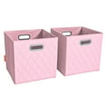 thumbnail image 1 of JIAessentials Set of 4 Foldable Faux Leather Cubby Cube Storage Bins Baskets 12 in for Shelves w Dual Handles for Shelves, Organizers & More Medium, 1 of 7