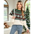 thumbnail image 4 of Fair Isle Sweaters for Women Plus Size Vintage Long Sleeve Crewneck Knitted Sweater Graphic Print Sweater Pullover Alsol Lamesa, 4 of 6