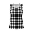 thumbnail image 4 of Haiem White And Black Plaid Workout Tank Tops for Women, Athletic Sports Slim-Fit Tank Tops, Compression Sleeveless Dry Fit Shirts,Athletic Shirt-X-Large, 4 of 9