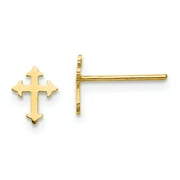 Real 14kt Yellow Gold Madi K Polished Cross Post Earrings; for Adults and Teens; for Women and Men
