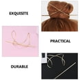 thumbnail image 3 of 2pcs Hair Slide Hairpins Anti-slip Bun Maker Simple Metal Hair Pin with Stick, 3 of 8