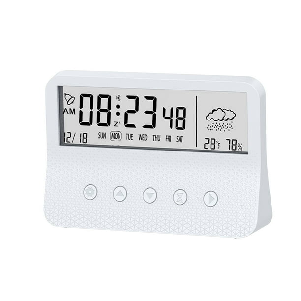 Reloj Digital de Alarma Reloj Electrónico Digital, Pantalla de Pantalla Led, Reloj Electrónico, Pantalla de Pantalla Digital Estéreo, Reloj de Alarma Silencioso, Interruptor de Cuenta Atrás de 12/24 H