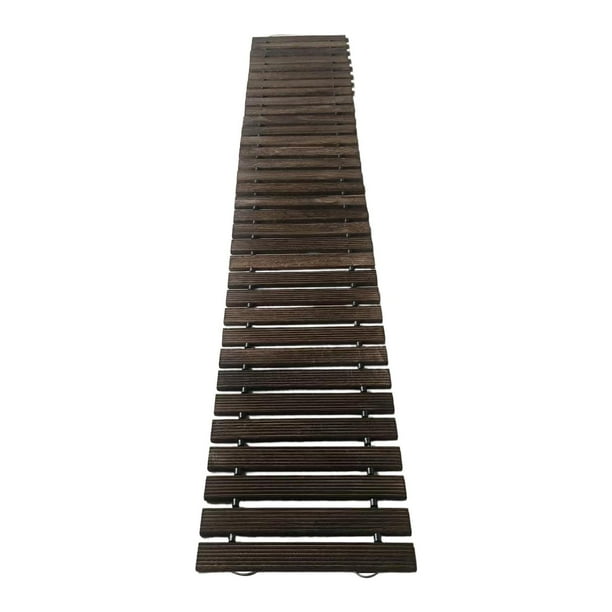 madera para jardín, recto, enrollable, antideslizante, para playa, 1,8 m, decorativo, para actividades camping