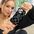 thumbnail image 3 of VELVET CAVIAR for iPhone 16 Pro Max Case Black Checkered - Compatible with MagSafe - Cute Protective Cases for Women for Women - Black Grey Checkerboard, 3 of 7
