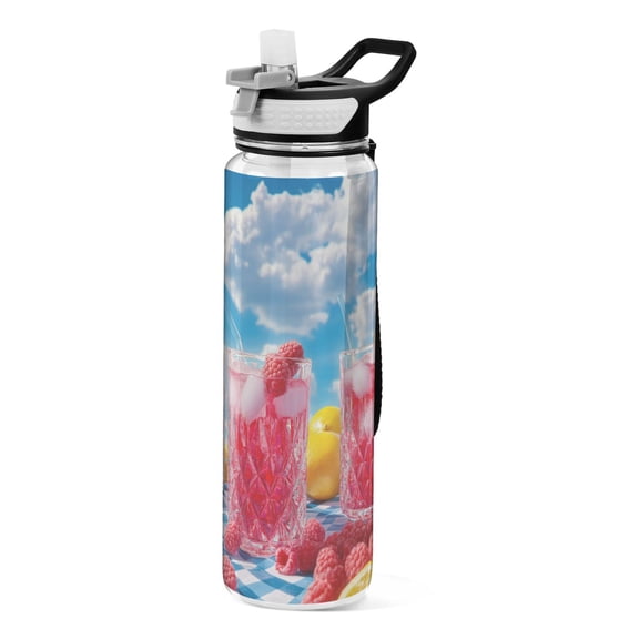 BZSMCE Sport Bottle Raspberry Lemonade Picnic Outdoor sports Water Bottle Size: 10.4x3in