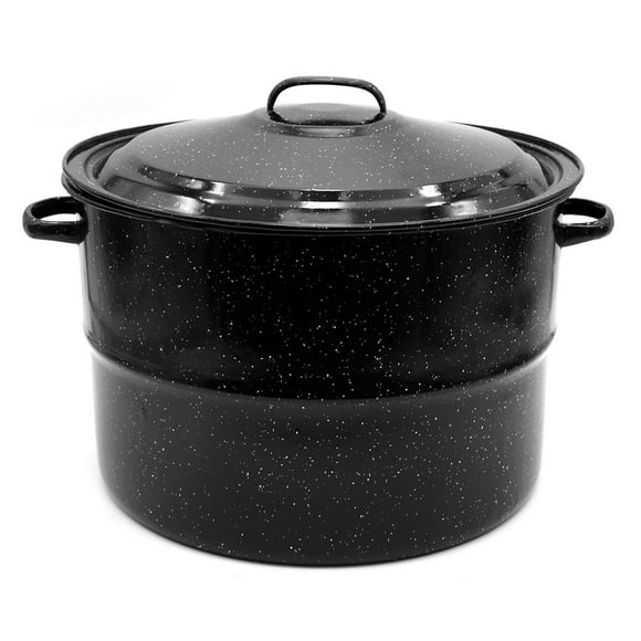 Starfrit 21QT/19.9L Stockpot with Canning Rack and Lid Included, Carbon Steel, Enamel Finish, Large Capacity, Oven Safe, Durable, Easy to Clean