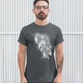 thumbnail image 3 of Tee Hunt Winged Skull T-Shirt Viking Warrior Skeleton Labrys Axe Gothic Men's Tee, Charcoal, Small, 3 of 5