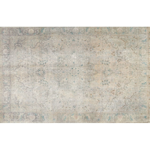 Ahgly Company Indoor Rectangle Traditional Sage Green Persian Area Rugs, 7' x 9'