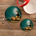 thumbnail image 2 of GZHJMY 2PCS Halloween Pumpkin Head Jack Trivets Pot Holders Set and Placemats Set, Hot Pads, Table Mats for Cooking and Baking, Cotton Braided Hot Pads, 7.09"+9.45", 2 of 7
