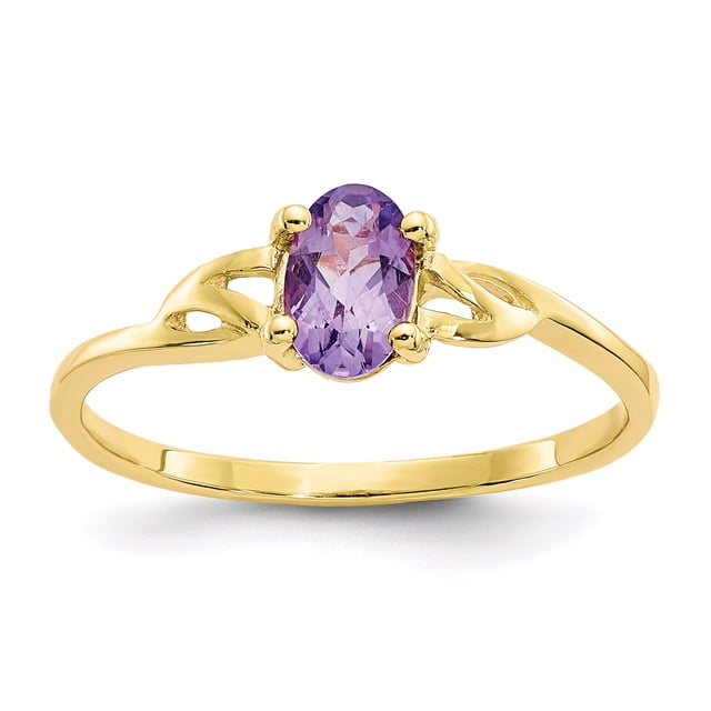 10k Yellow Gold Amethyst Birthstone Ring February Gemstone