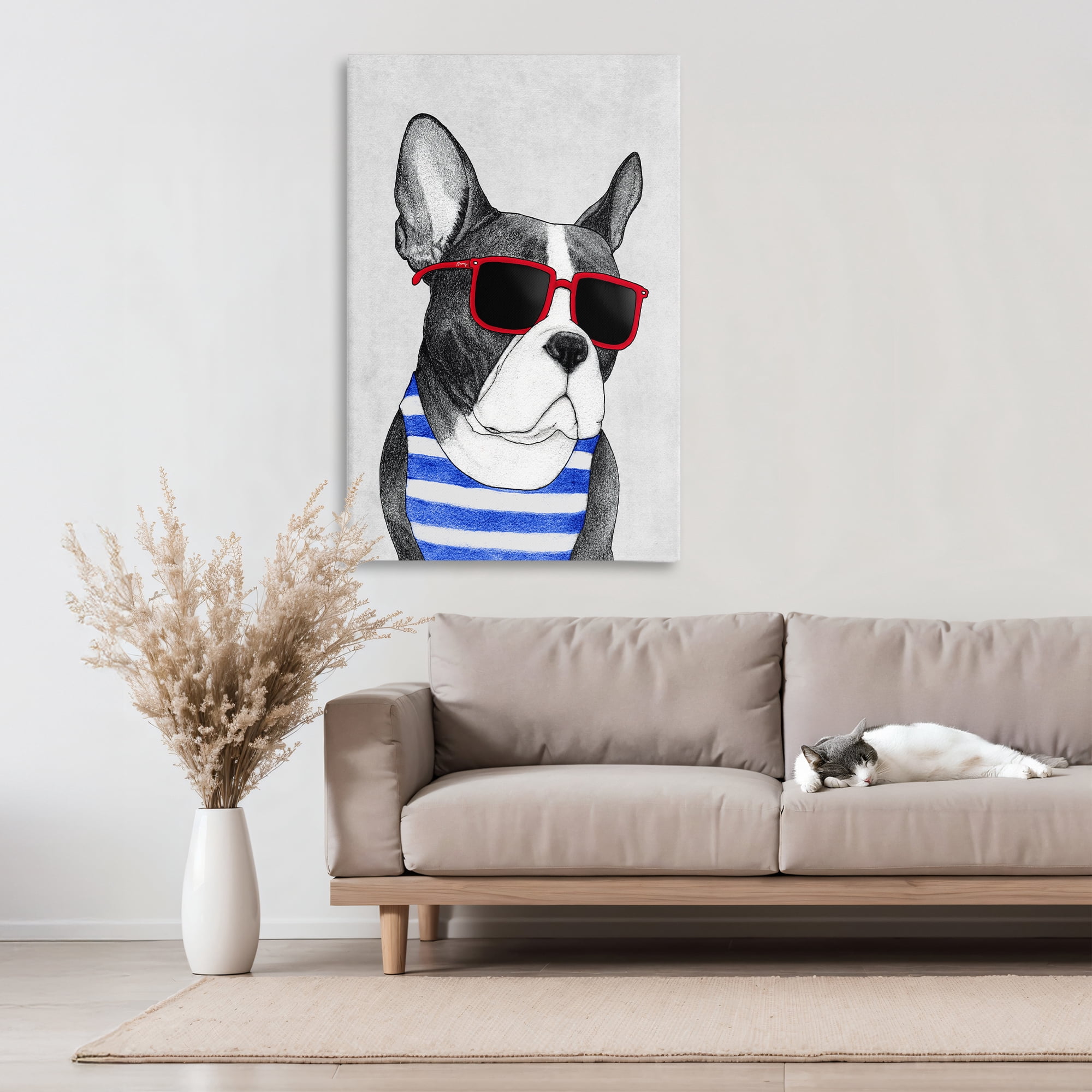 Stupell Industries Frenchie Summer Style Canvas Wall Art, design by Barruff