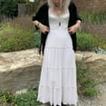 thumbnail image 4 of Jupe Longue Plissée pour Femmes, Couleur Unie, Rétro, Printemps Été, Mode Urbaine, 4 of 6