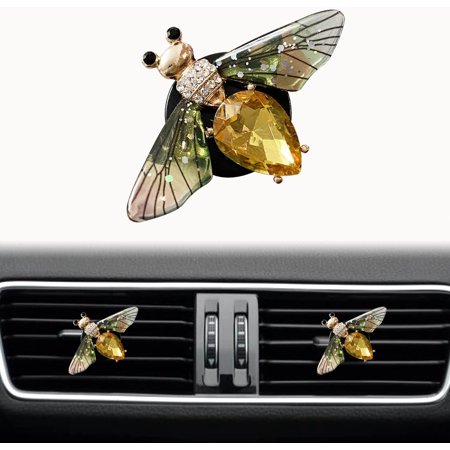 Bling Bee Air Vent Clips, Crystal Bee Car Air Fresheners Vents Clips Diamond Car Diffuser Diamond Rhinestone Funny Car Interior Decor Cute Car Accessories Car Decoration for Women