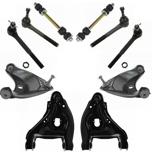 TRQ 10pc Steering Suspension Kit Control Arms Tie Rods Sway Bar End Links PSA69973