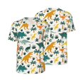 thumbnail image 6 of Rocae Dinosaurs and Tropical Leaves for Breathable Men's Baseball T-Shirt Fashionable Casual Baseball Jersey, Moisture-wicking Sportswear XX-Large, 6 of 9