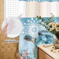 thumbnail image 3 of No Hook Shower Curtain, Blue Coastal Sea Turtle Shower Curtains for Bathroom with See Through Top Window, Summer Beach Starfish Botanical Waterproof & Washable Bath Curtain Stand Up Stall 36"x72", 3 of 9