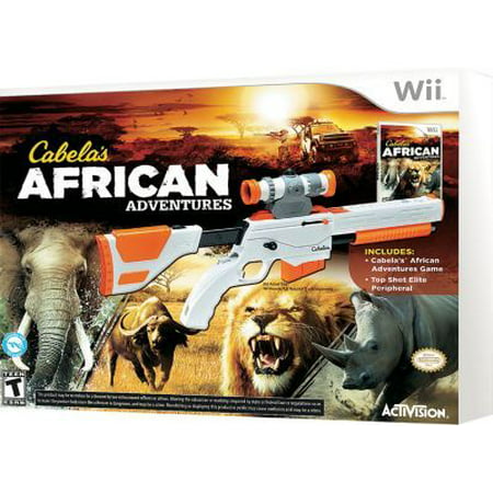 wii cabela's african adventures bundle with gun