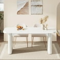 thumbnail image 3 of Dining Table for 4-6, 62" Rectangular Wood Kitchen Table with Double Pedestal, Chair Not Included, 3 of 6