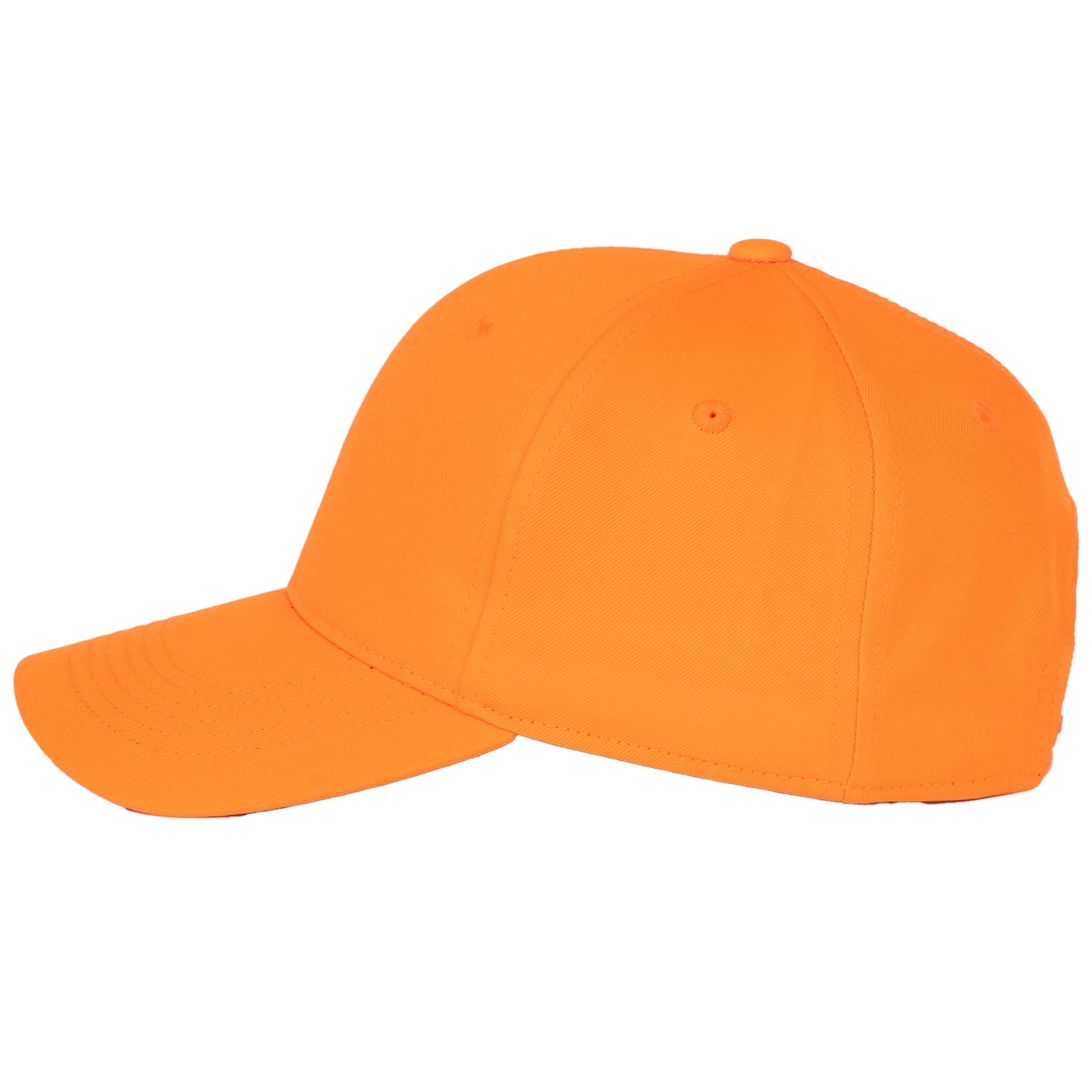 (2 pack) Men's Blaze Orange Hunting Cap – Structured Full Fabric, Hook & Loop Closure, One Size