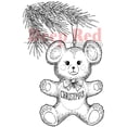 thumbnail image 2 of Deep Red Stamps Christmas Bear Rubber Cling Stamp 2 x 3 inches., 2 of 4