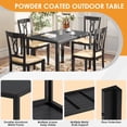 thumbnail image 4 of TLGREEN 43×28in Outdoor Dining Table for 6, Wooden-like Top, Aluminum Frame, Weather Resistant, Ideal for Garden, Patio, Poolside, Porch, (Black), 4 of 10