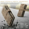 thumbnail image 6 of CaseMe Case for Samsung Galaxy A23 Wallet Case for Women Men, Fashion Durable PU Leather Magnetic Flip Lanyard Strap Wristlet Zipper Card Holder Wallet Phone Case for Samsung Galaxy A23 6.6",Brown, 6 of 11
