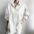 thumbnail image 6 of Seductiva Women Long Sleeve Tops Shirts WomenomenâS Tops Casual Blouses Solid Up Drop Shoulder Oversized Long Shirt Women Work T Shirts Casual Collared Blouses Loose Fit Casual Business Blouses, 6 of 6