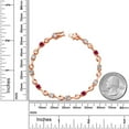 thumbnail image 3 of Gem Stone King 18K Rose Gold Plated Silver White Created Sapphire and Red Created Ruby and White Lab Grown Diamond Bracelet for Women (2.27 Cttw, Gemstone September Birthstone, Round 4MM, 7.5 inch), 3 of 3