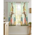 thumbnail image 4 of Easter Bunny Eggs Sheer Curtains 39 Inch Length 2 Panels Set for Living Room/Bedroom, Spring Tulip Flowers Leaves Rustic Green Kitchen Curtains Grommet Curtains Window Treatments 27.5"x39"x2, 4 of 7