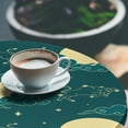 thumbnail image 3 of Ambesonne Zodiac Fitted Round Tablecloth, Star Moon Cloud Astrology, 56"- 60" Diameter, Dark Teal and Pale Yellow, 3 of 5