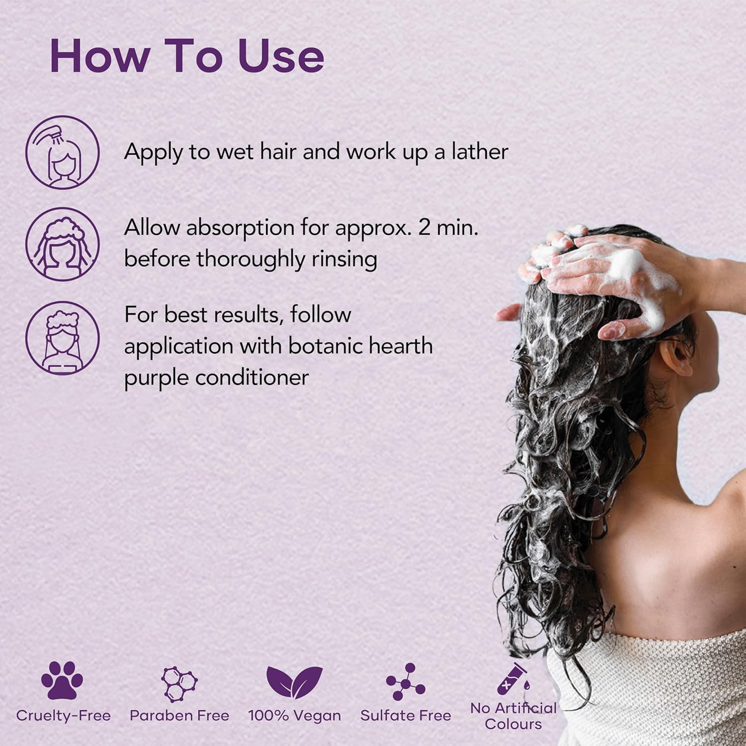 Botanic Hearth Purple Shampoo - for All Shades of Blonde, Silver and Gray Hair - With Lavender Oil, Vitamin E, & Rosemary Oil - Enhances Highlights - Sulfate Free, Paraben Free, 16 fl oz