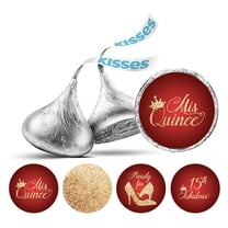 Darling Souvenir Quinceanera 15 Birthday Stickers Candy Labels 190 Pcs Party Favor-Maroon