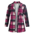 thumbnail image 4 of Patlollav Womens Plaid Long Sleeve Lapel Cardigan Jacket Coat with Pocket, 4 of 6