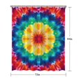 thumbnail image 5 of Rainbow Tie Dye Mandala Pattern Shower Curtain 72"x84" ,Bathroom Decorative Shower Curtains Set with 12 Hooks,Modern Waterproof Washable Shower Curtain, 5 of 6
