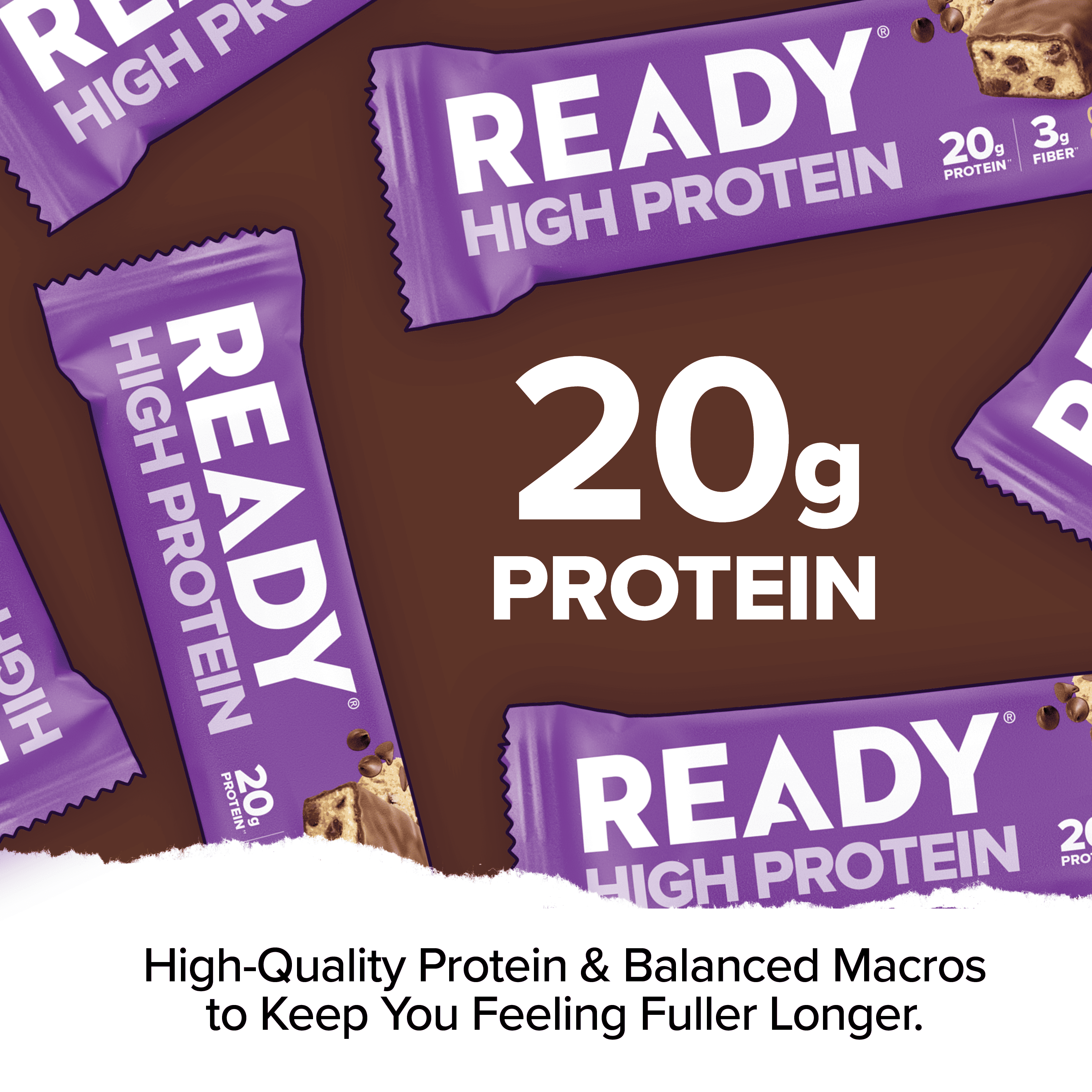 Ready® 20g High Protein Chocolate Chip Cookie Dough Bars - 4 Count