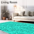 thumbnail image 2 of ODIKA 2'x3' Machine Washable Non-Slip Area Rug, Ocean Bathroom with Coral Reef Motifs High Traffic Rug, Blue, 705013, 2 of 7
