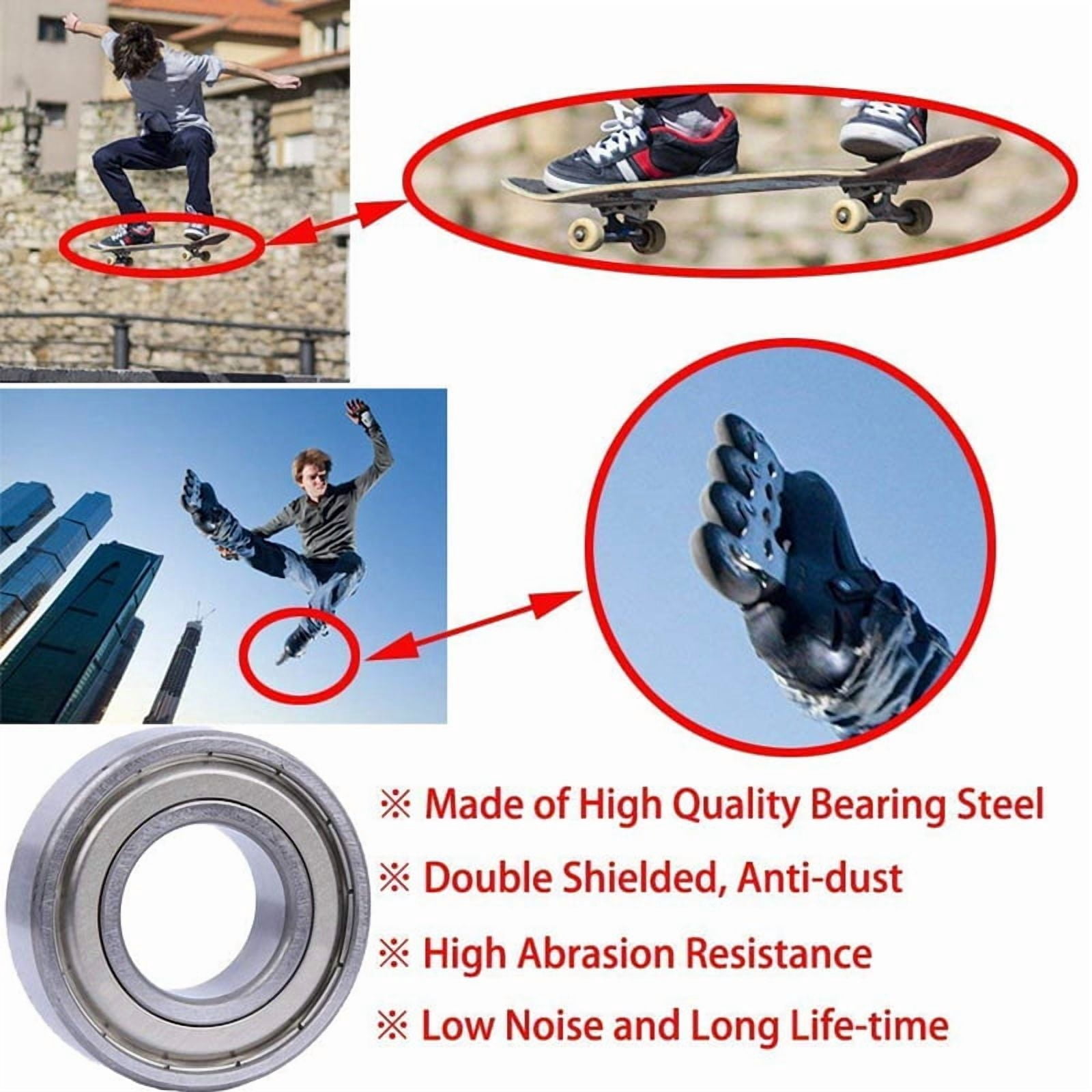 150Pcs 608 ZZ Ball Bearings, Metal Double Shielded Miniature Deep Groove Skateboard Ball Bearings (8mm X 22mm X 7mm)
