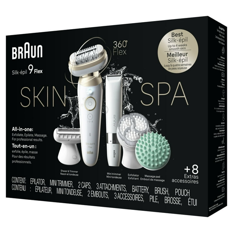 Braun Silk-epil 9 Flex SkinSpa Epilator, 360 Flex and Pivoting