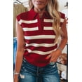 thumbnail image 5 of Casual Sleeveless Knitted Top with Ribbed Silhouette - V-Neck Collar | [ZhiHiMeRi] | (US 8-10)M, 5 of 6