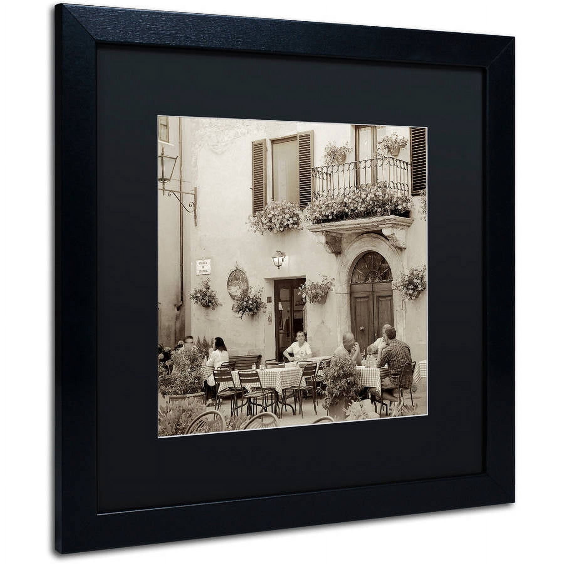Trademark Fine Art "Tuscany Caffe VI" Canvas Art by Alan Blaustein, Black Matte, Black Frame