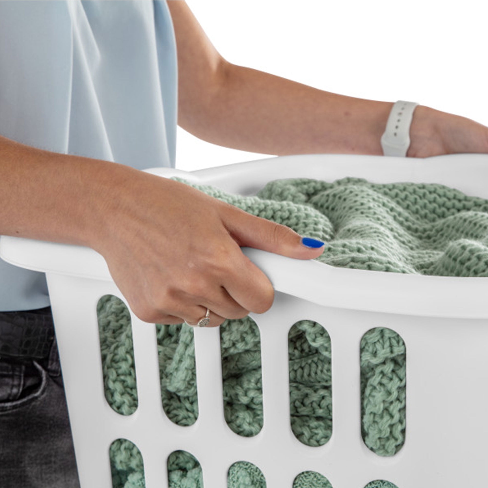 Sterilite 1.5 Bushel Large Rectangular Plastic Laundry Basket Bins, 12 Pack