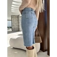 thumbnail image 4 of Falda vaquera dividida a la moda para mujer, faldas vaqueras ajustadas elegantes de cintura alta, novedad de primavera y verano 2023, 4 of 5