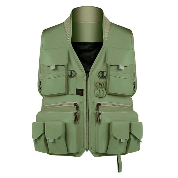 Chaleco respirable chaqueta del chaleco del calentador del cuerpo XL verde shamjiam Chaleco de pesca para hombres