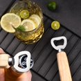 thumbnail image 2 of Paquete de 2 abridores de botellas de cerveza magnéticos para nevera con mango de madera maciza, se quedan fácilmente en la nevera y en la caravana para un almacenamiento cómodo - Gadget de cocin, 2 of 5