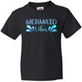 thumbnail image 3 of Inktastic Mermaid Vibes Text in Blues Youth T-Shirt, 3 of 5