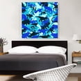 thumbnail image 2 of ARTCANVAS Black Baby Blue Navy Teal Camo Camouflage Dinosaur T Rex Pattern Canvas Art Print - Size: 36" x 36" (1.50" Deep), 2 of 9