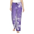 thumbnail image 2 of Lsque Snowflakes Print Women's Pajama Pants, Lounge Pant - Comfortable Home Wear,Elastic Waistband, Stylish Design-Medium, 2 of 9