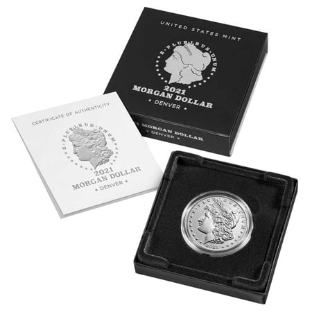 2021-D $1 Morgan Silver Dollar Box OGP & COA
