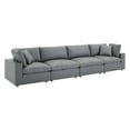 thumbnail image 3 of Modway Commix Down Filled Overstuffed Vegan Leather 4-Seater Sofa in Gray, 3 of 10